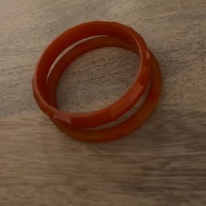 Bakelite orange bracelets set of 2